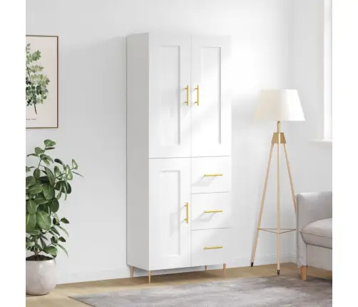 Augstais Skapis, Balts, 69,5X34X180 Cm, Inženierijas Koks Vidaxl