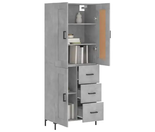 Augstais Skapis, Pelēks, 69,5X34X180 Cm, Inženierijas Koks Vidaxl