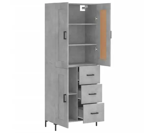 Augstais Skapis, Pelēks, 69,5X34X180 Cm, Inženierijas Koks Vidaxl