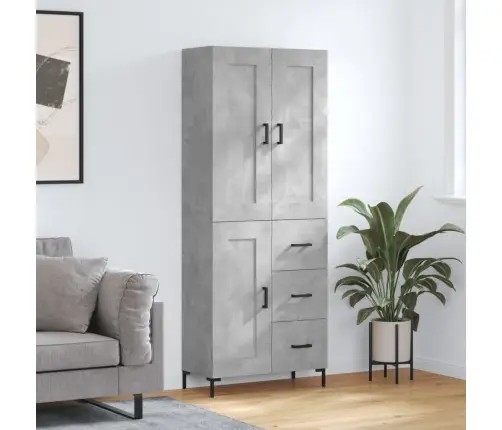 Augstais Skapis, Pelēks, 69,5X34X180 Cm, Inženierijas Koks Vidaxl