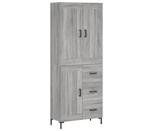 Augstais Skapis, Pelēks, 69,5X34X180 Cm, Inženierijas Koks Vidaxl