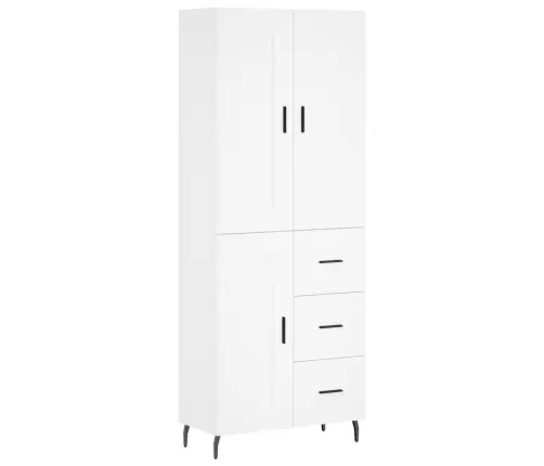 Kõrge Kapp, Valge, 69,5 X 34 X 180 cm Tehispuit