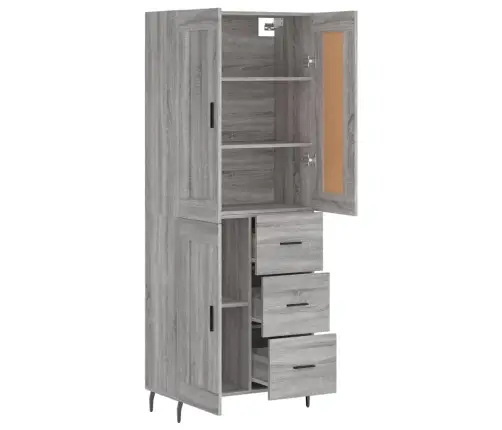 Komoda, Pilkos Ąžuolo Spalvos, 69,5X34X180cm Apdirbta Mediena