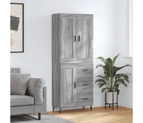 Komoda, Pilkos Ąžuolo Spalvos, 69,5X34X180cm Apdirbta Mediena