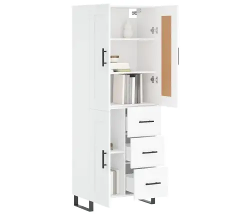 Kõrge Kapp, Valge, 69,5 X 34 X 180 cm Tehispuit