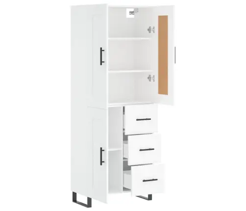 Kõrge Kapp, Valge, 69,5 X 34 X 180 cm Tehispuit