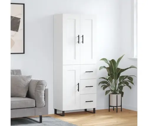 Kõrge Kapp, Valge, 69,5 X 34 X 180 cm Tehispuit