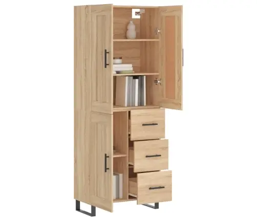 Augstais Skapis, Ozolkoka, 69,5X34X180 Cm, Inženierijas Koks Vidaxl