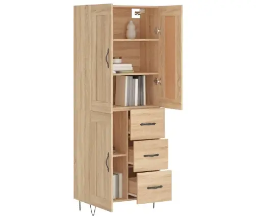 Kõrge Kapp, Sonoma Tamm, 69,5 X 34 X 180 cm Tehispuit