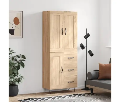 Kõrge Kapp, Sonoma Tamm, 69,5 X 34 X 180 cm Tehispuit