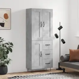 Augstais Skapis, Pelēks, 69,5X34X180 Cm, Inženierijas Koks Vidaxl