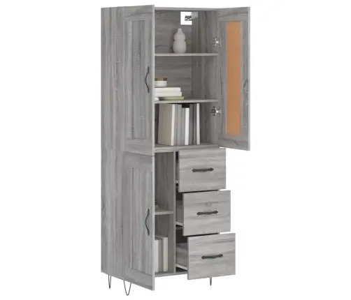 Augstais Skapis, Pelēks, 69,5X34X180 Cm, Inženierijas Koks Vidaxl Augstais Skapis, Pelēks, 69,5X34X180 Cm, Inženierijas Koks Vidaxl