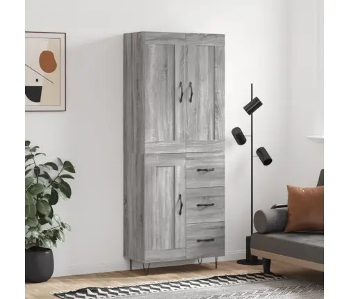 Augstais Skapis, Pelēks, 69,5X34X180 Cm, Inženierijas Koks Vidaxl Augstais Skapis, Pelēks, 69,5X34X180 Cm, Inženierijas Koks Vidaxl