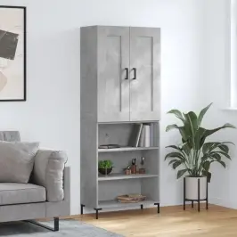 Augstais Skapis, Pelēks, 69,5X34X180 Cm, Inženierijas Koks Vidaxl