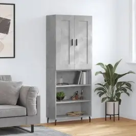 Augstais Skapis, Pelēks, 69,5X34X180 Cm, Inženierijas Koks Vidaxl