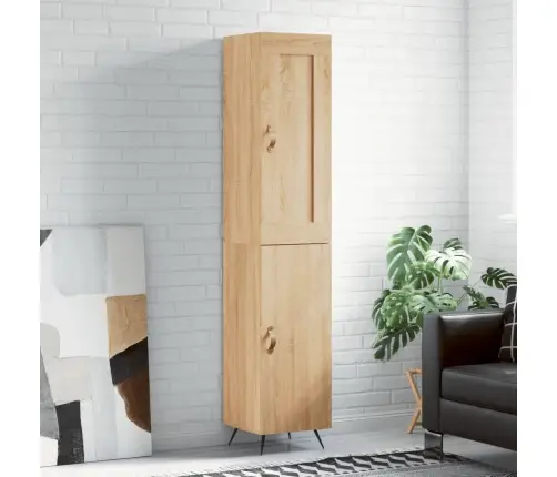 Augstais Skapītis, Ozolkoka, 34,5X34X180 Cm, Inženierijas Koks Vidaxl