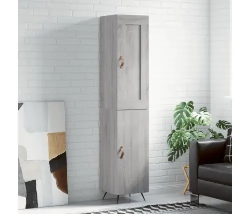 Komoda, Pilkos Ąžuolo Spalvos, 34,5X34X180cm Apdirbta Mediena