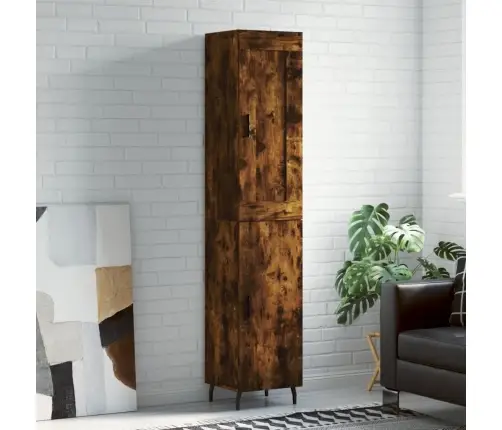 Kõrge Kapp, Suitsutatud Tamm, 34,5X34X180 cm Tehispuit