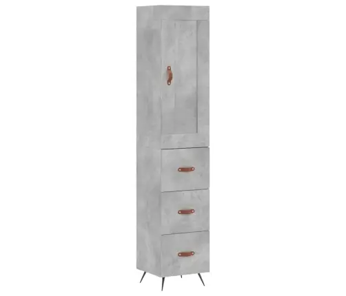 Augstais Skapītis, Pelēks, 34,5X34X180 Cm, Inženierijas Koks Vidaxl