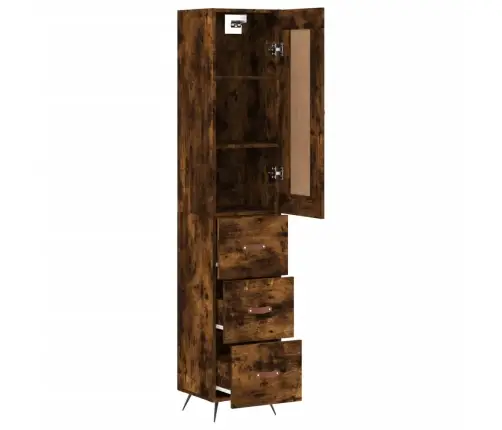 Kõrge Kapp, Suitsutatud Tamm, 34,5X34X180 cm Tehispuit