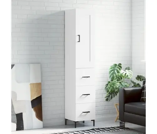 Augstais Skapītis, Balts, 34,5X34X180 Cm, Inženierijas Koks Vidaxl