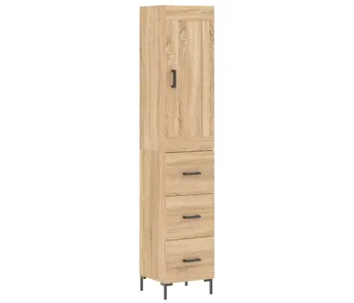 Augstais Skapītis, Ozolkoka, 34,5X34X180 Cm, Inženierijas Koks Vidaxl