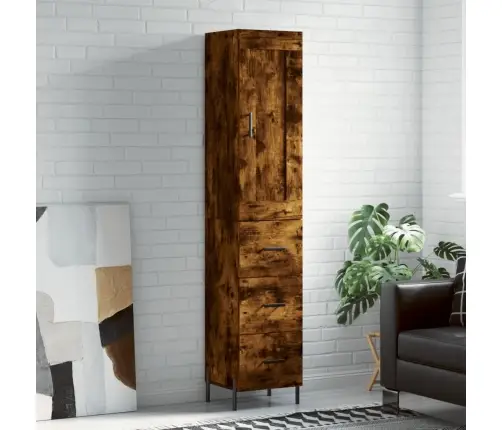 Augstais Skapītis, Ozolkoka, 34,5X34X180 Cm, Inženierijas Koks Vidaxl