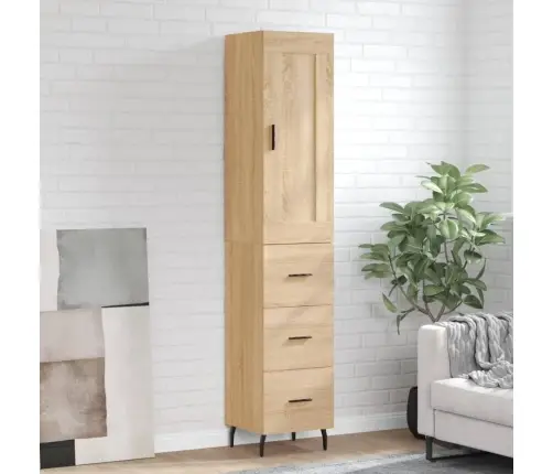 Komoda, Sonoma Ąžuolo Spalvos, 34,5X34X180cm Apdirbta Mediena