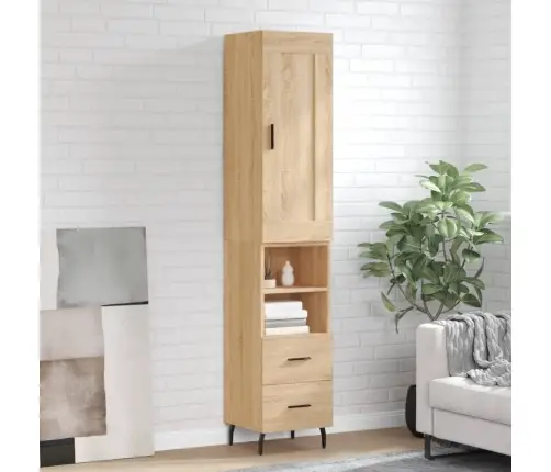Augstais Skapītis, Ozolkoka, 34,5X34X180 Cm, Inženierijas Koks Vidaxl Augstais Skapītis, Ozolkoka, 34,5X34X180 Cm, Inženierijas Koks Vidaxl
