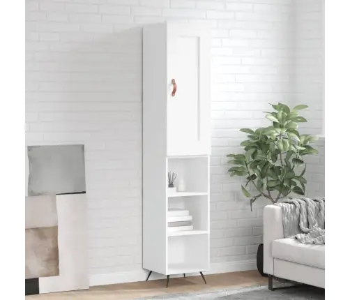 Augstais Skapītis, Balts, 34,5X34X180 Cm, Inženierijas Koks Vidaxl