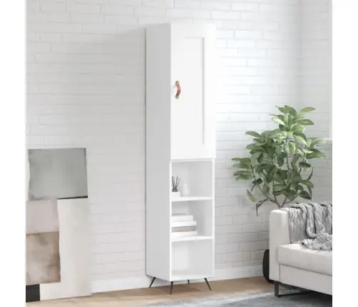 Komoda, Baltos Spalvos, 34,5X34X180cm Apdirbta Mediena, Blizgi