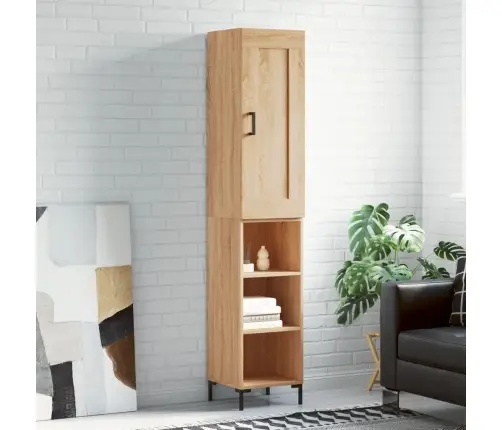 Augstais Skapītis, Ozolkoka, 34,5X34X180 Cm, Inženierijas Koks Vidaxl