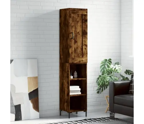 Augstais Skapītis, Ozolkoka, 34,5X34X180 Cm, Inženierijas Koks Vidaxl