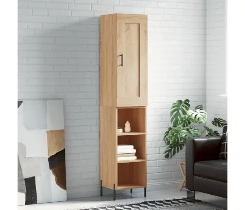 Augstais Skapītis, Ozolkoka, 34,5X34X180 Cm, Inženierijas Koks Vidaxl