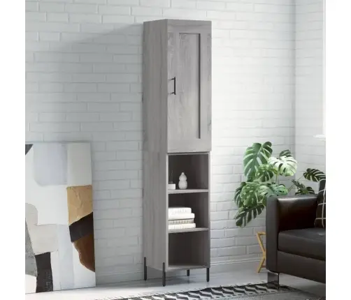 Kõrge Kapp, Hall Sonoma Tamm, 34,5X34X180 cm Tehispuit