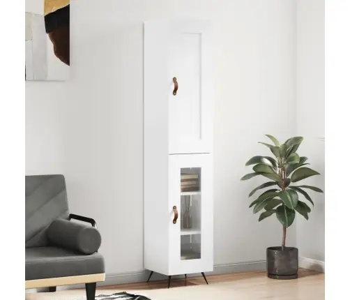 Augstais Skapītis, Balts, 34,5X34X180 Cm, Inženierijas Koks Vidaxl