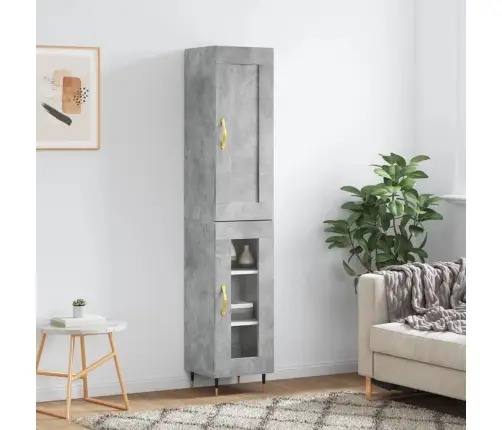 Kõrge Kapp, Betoonhall, 34,5X34X180 cm Tehispuit