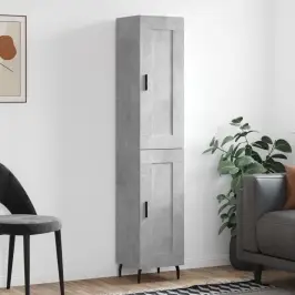 Kõrge Kapp, Betoonhall, 34,5X34X180 cm Tehispuit
