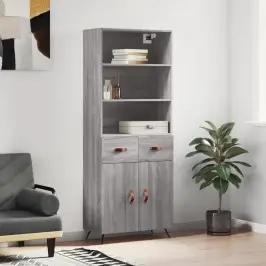 Kõrge Kapp, Hall Sonoma Tamm, 69,5 X 34 X 180 cm Tehispuit