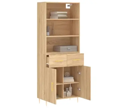 Augstais Skapis, Ozolkoka, 69,5X34X180 Cm, Inženierijas Koks Vidaxl