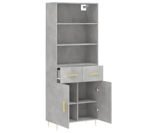 Augstais Skapis, Pelēks, 69,5X34X180 Cm, Inženierijas Koks Vidaxl