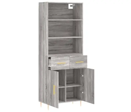 Augstais Skapis, Pelēks, 69,5X34X180 Cm, Inženierijas Koks Vidaxl