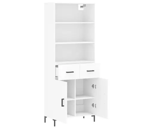 Komoda, Baltos Spalvos, 69,5X34X180cm Apdirbta Mediena