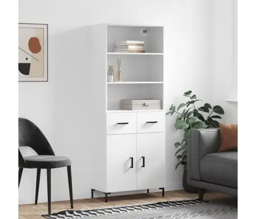 Komoda, Baltos Spalvos, 69,5X34X180cm Apdirbta Mediena