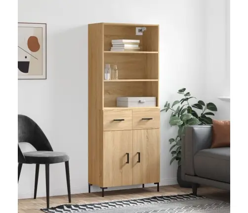 Augstais Skapis, Ozolkoka, 69,5X34X180 Cm, Inženierijas Koks Vidaxl Augstais Skapis, Ozolkoka, 69,5X34X180 Cm, Inženierijas Koks Vidaxl