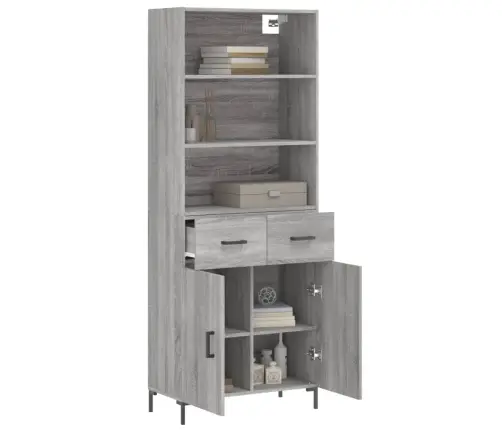 Kõrge Kapp, Hall Sonoma Tamm, 69,5 X 34 X 180 cm Tehispuit