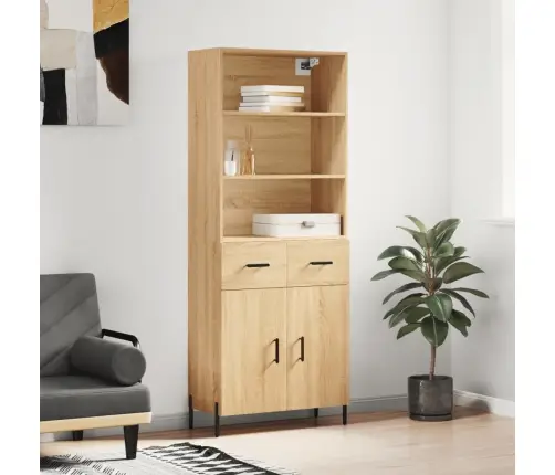 Augstais Skapis, Ozolkoka, 69,5X34X180 Cm, Inženierijas Koks Vidaxl Augstais Skapis, Ozolkoka, 69,5X34X180 Cm, Inženierijas Koks Vidaxl