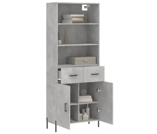 Augstais Skapis, Pelēks, 69,5X34X180 Cm, Inženierijas Koks Vidaxl