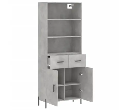 Augstais Skapis, Pelēks, 69,5X34X180 Cm, Inženierijas Koks Vidaxl