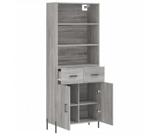 Augstais Skapis, Pelēks, 69,5X34X180 Cm, Inženierijas Koks Vidaxl